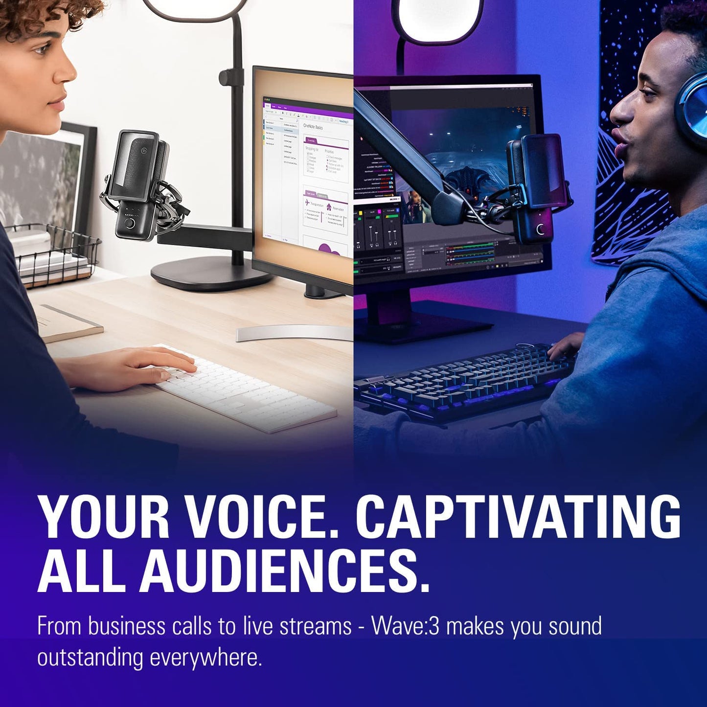 microphone Condenser Premium Studio Quality USB  for Streaming, Podcast, Gaming and Home Office, Free Mixer Software, Sound Effect Plugins, Anti-Distortion, Plug ’N Play, for Mac, PC