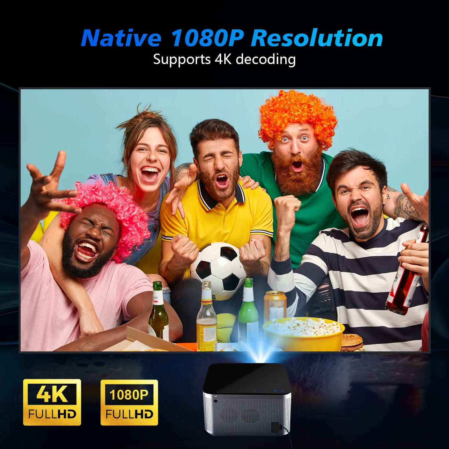 Smart Proyector Android 11 4K Smart Projector 580ANSI 1920*1080P Full HD Wifi6 BT5.0 Allwinner H713 Voice Control Home Cinema Theater