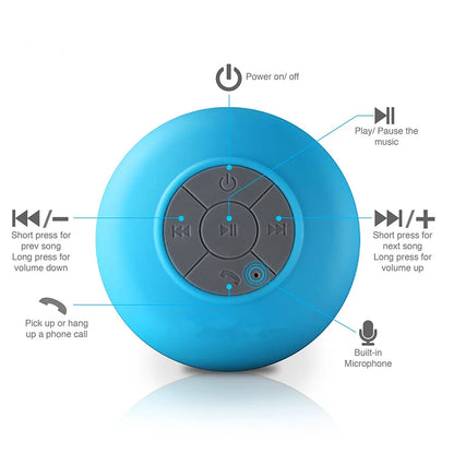 Mini Bluetooth Speaker Shower Subwoofer Waterproof 