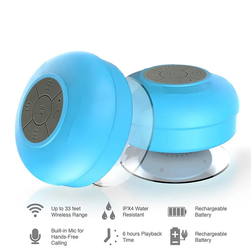 Mini Bluetooth Speaker Shower Subwoofer Waterproof 