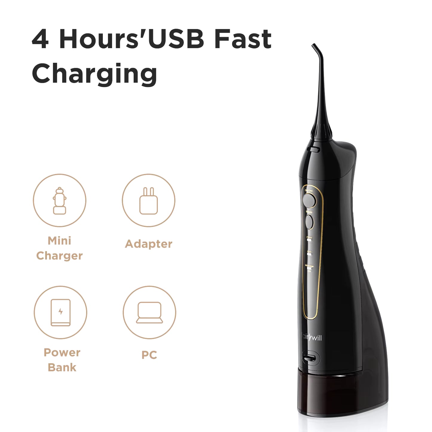 Water Flossers for Teeth 300ML Oral Irrigator Rechargeable 