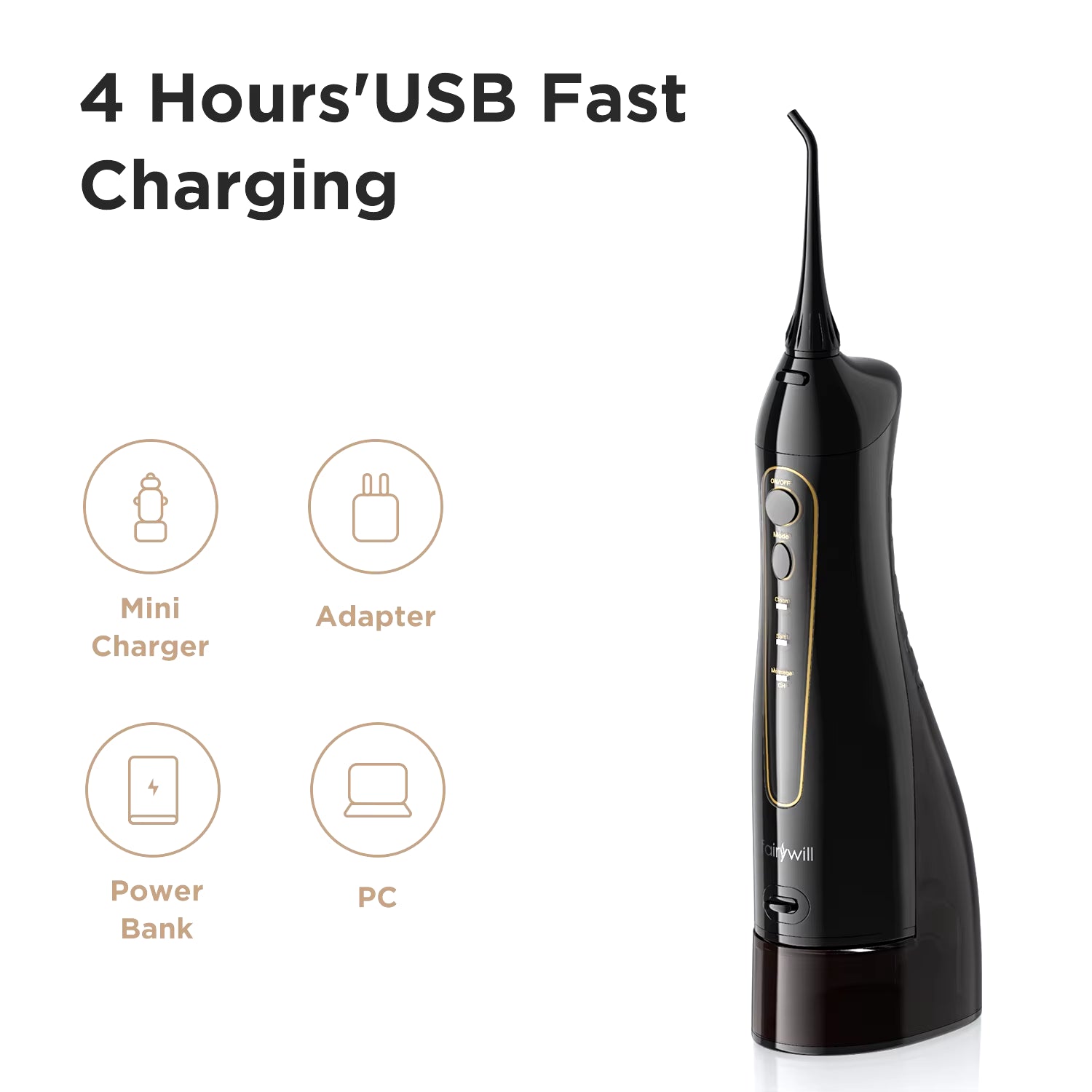 Water Flossers for Teeth 300ML Oral Irrigator Rechargeable 