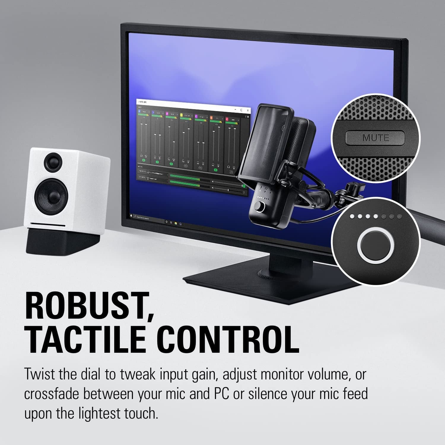 microphone Condenser Premium Studio Quality USB  for Streaming, Podcast, Gaming and Home Office, Free Mixer Software, Sound Effect Plugins, Anti-Distortion, Plug ’N Play, for Mac, PC